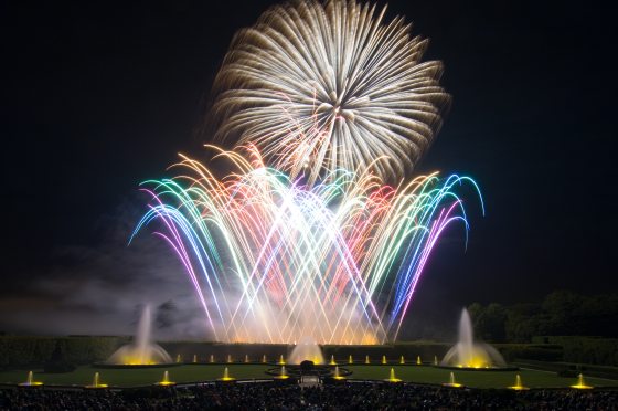 fireworks bursting in a rainbow of colors